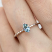 Alice Ring, 0.65ct Light Blue Sapphire