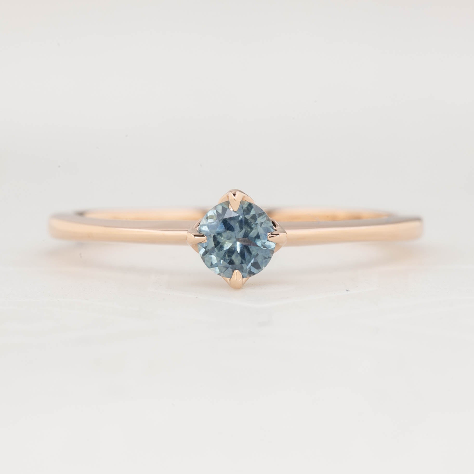 Alice Ring, 0.30ct Blue Green Montana Sapphire