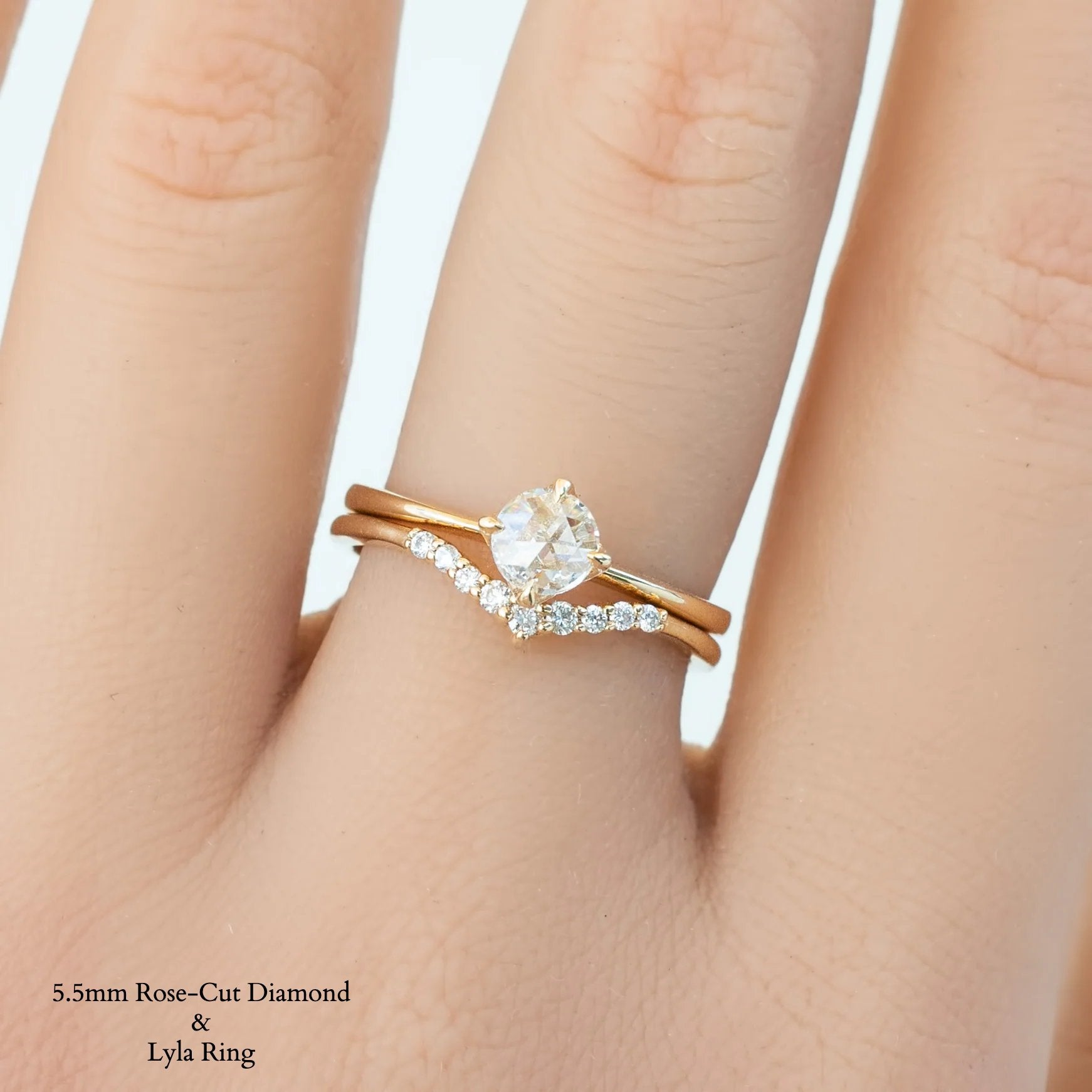 Alice Round Rose Cut Diamond Ring