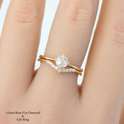 Alice Round Rose Cut Diamond Ring