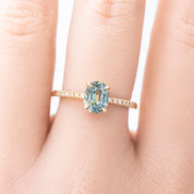 Audrey Ring, 1.20ct Montana Sapphire, oval shape gemstone