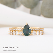 Maria Ring, 0.80ct Blue Green Montana Sapphire