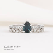 Maria Ring, 0.81ct Teal Blue Madagascar Sapphire