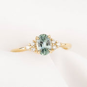 Teresa Ring, 0.95ct Light Blue Green Montana Sapphire