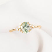 Teresa Ring, 0.94ct Light Green Montana Sapphire