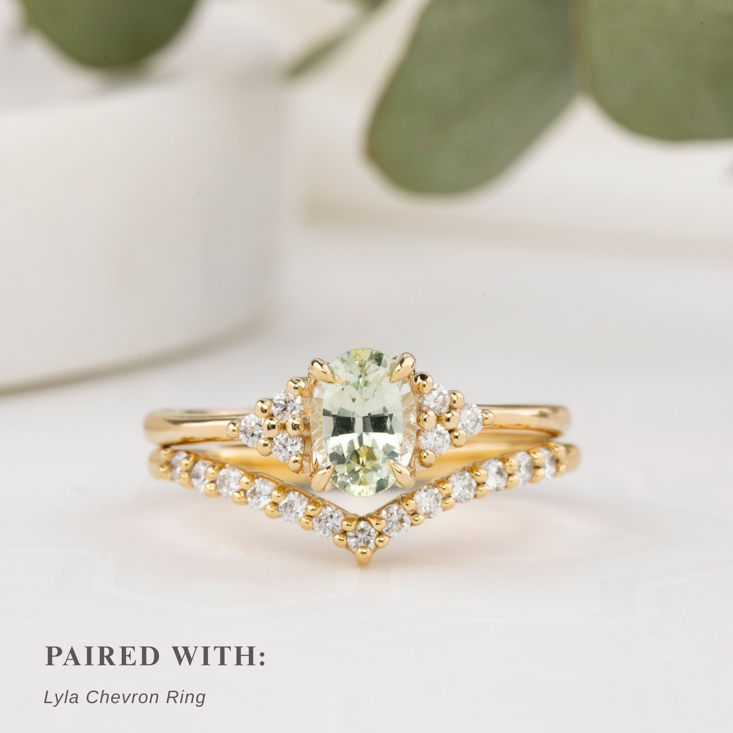 Teresa Ring, 0.97ct Light Green Montana Sapphire