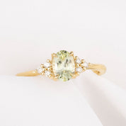 Teresa Ring, 0.97ct Light Green Montana Sapphire