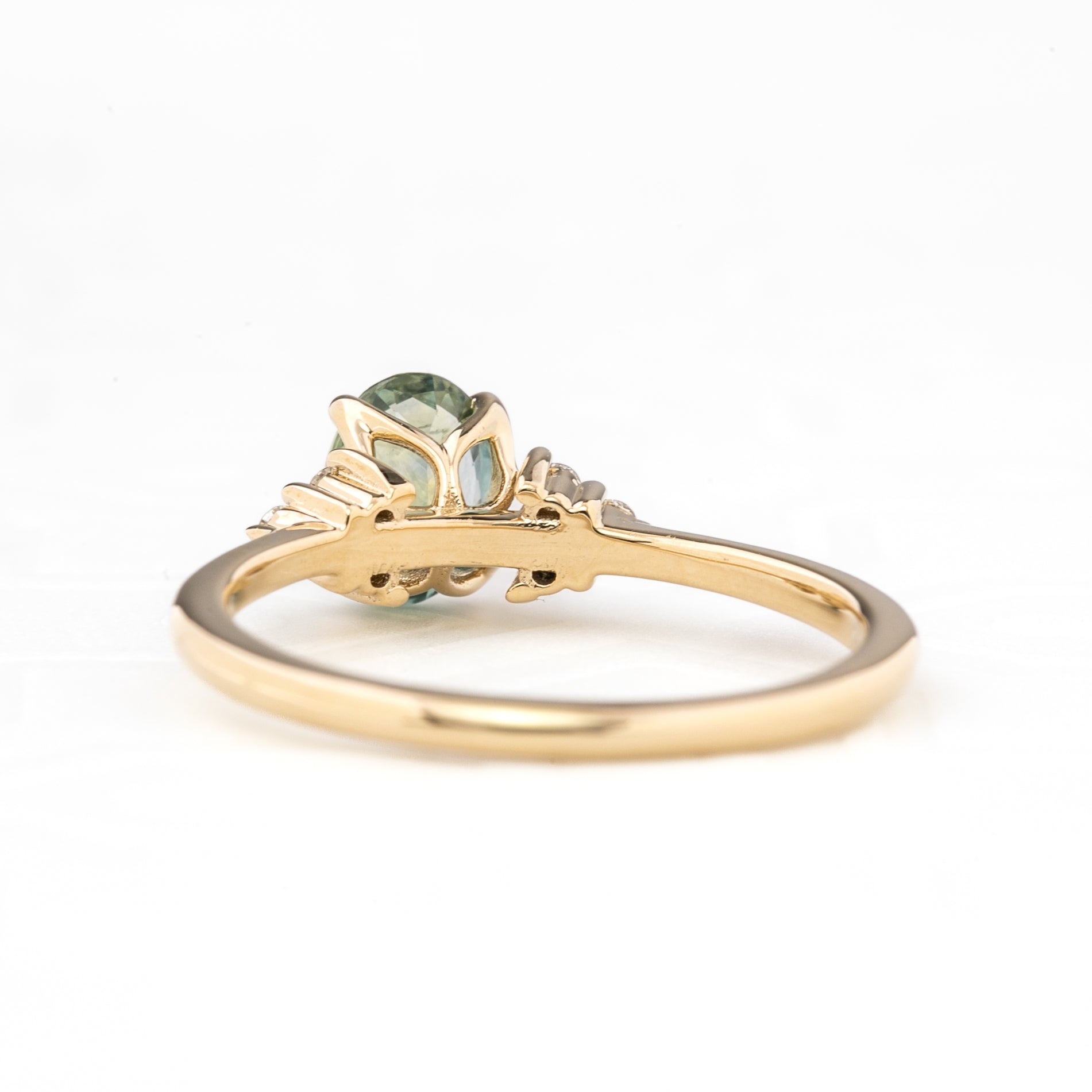 Teresa Ring, 0.97ct Light Green Montana Sapphire