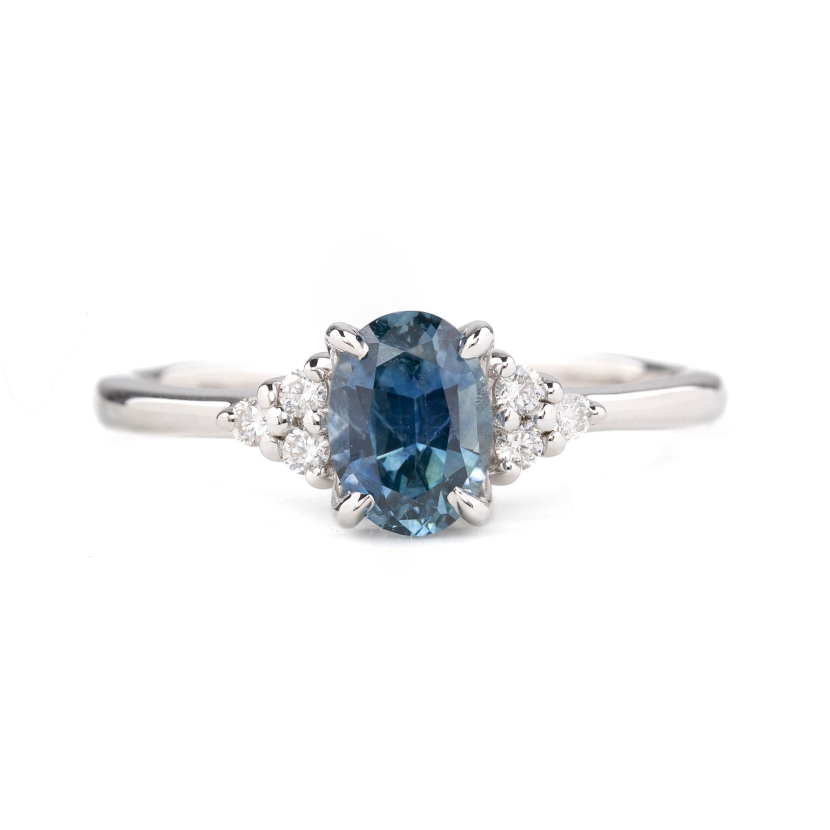 Teresa Ring, 1.20ct Teal Blue Montana Sapphire, oval shape gemstone