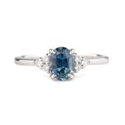 Teresa Ring, 1.20ct Teal Blue Montana Sapphire, oval shape gemstone