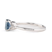 Teresa Ring 1.38ct Teal Blue Montana Sapphire, oval shape gemstone