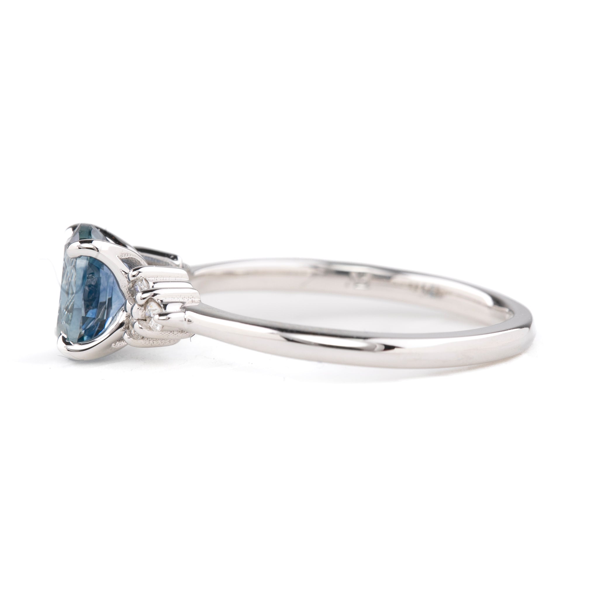 Teresa Ring 1.38ct Teal Blue Montana Sapphire, oval shape gemstone