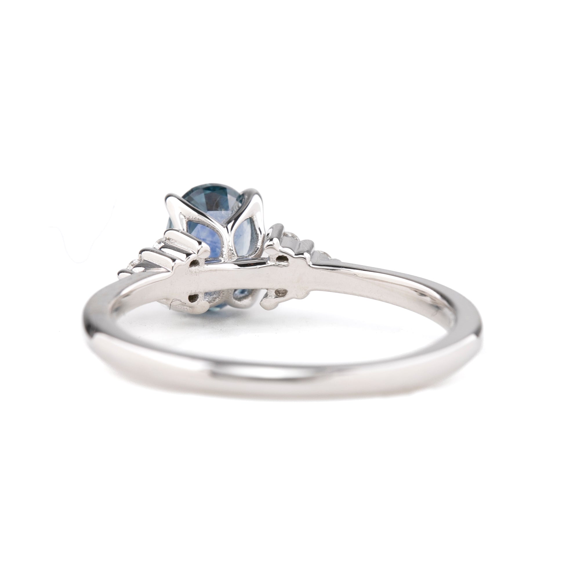 Teresa Ring 1.38ct Teal Blue Montana Sapphire, oval shape gemstone