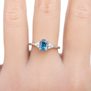 Teresa Ring, 1.20ct Teal Blue Montana Sapphire, oval shape gemstone
