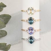 Teresa Ring 1.38ct Teal Blue Montana Sapphire, oval shape gemstone