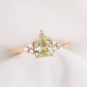 Teresa Ring, 0.92ct Green Madagascar Sapphire