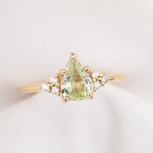 Teresa Ring, 0.92ct Green Madagascar Sapphire