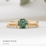 Sara Ring, 1.13ct Green Yellow Montana Sapphire