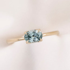 Sara Ring, 0.93ct Montana Sapphire, oval shape gemstone