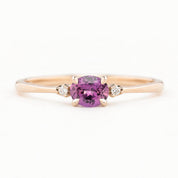 Emilie Ring featuring a 0.45ct East-West unheated Umba sapphire in 14k rose gold.