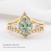 Olivia Grand Ring, 2.29ct Light Blue Green Madagascar Sapphire