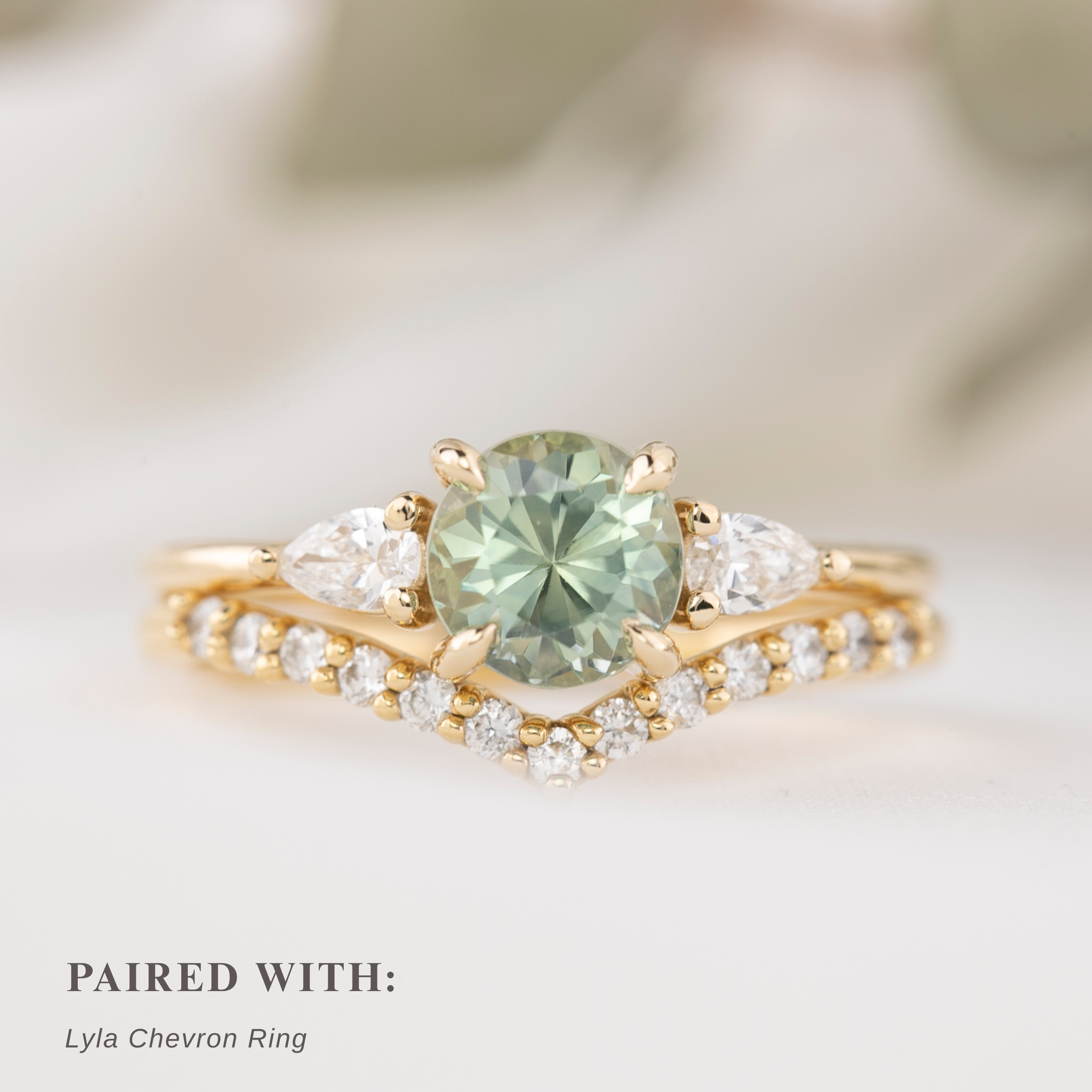Olivia Ring, 1.64ct Mint Green Montana Sapphire