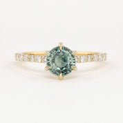 Maria Luxe Ring 1.29ct Light Green Montana Sapphire, 14k Yellow Gold (One of a kind)