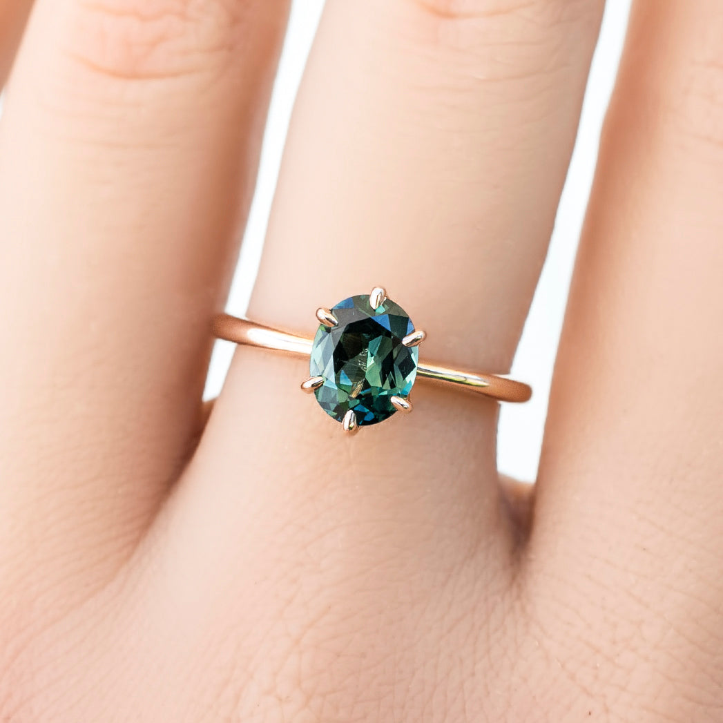 Floryn Ring, 1.38ct Queensland Sapphire, oval shape gemstone