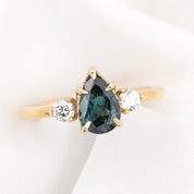 Ayana Ring, 1.09ct Teal Blue Queensland Sapphire
