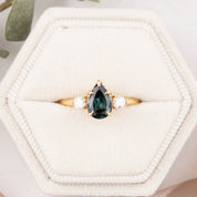 Ayana Ring, 1.09ct Teal Blue Queensland Sapphire