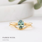 Kylie Ring, 1.22ct Light Blue Green Montana Sapphire
