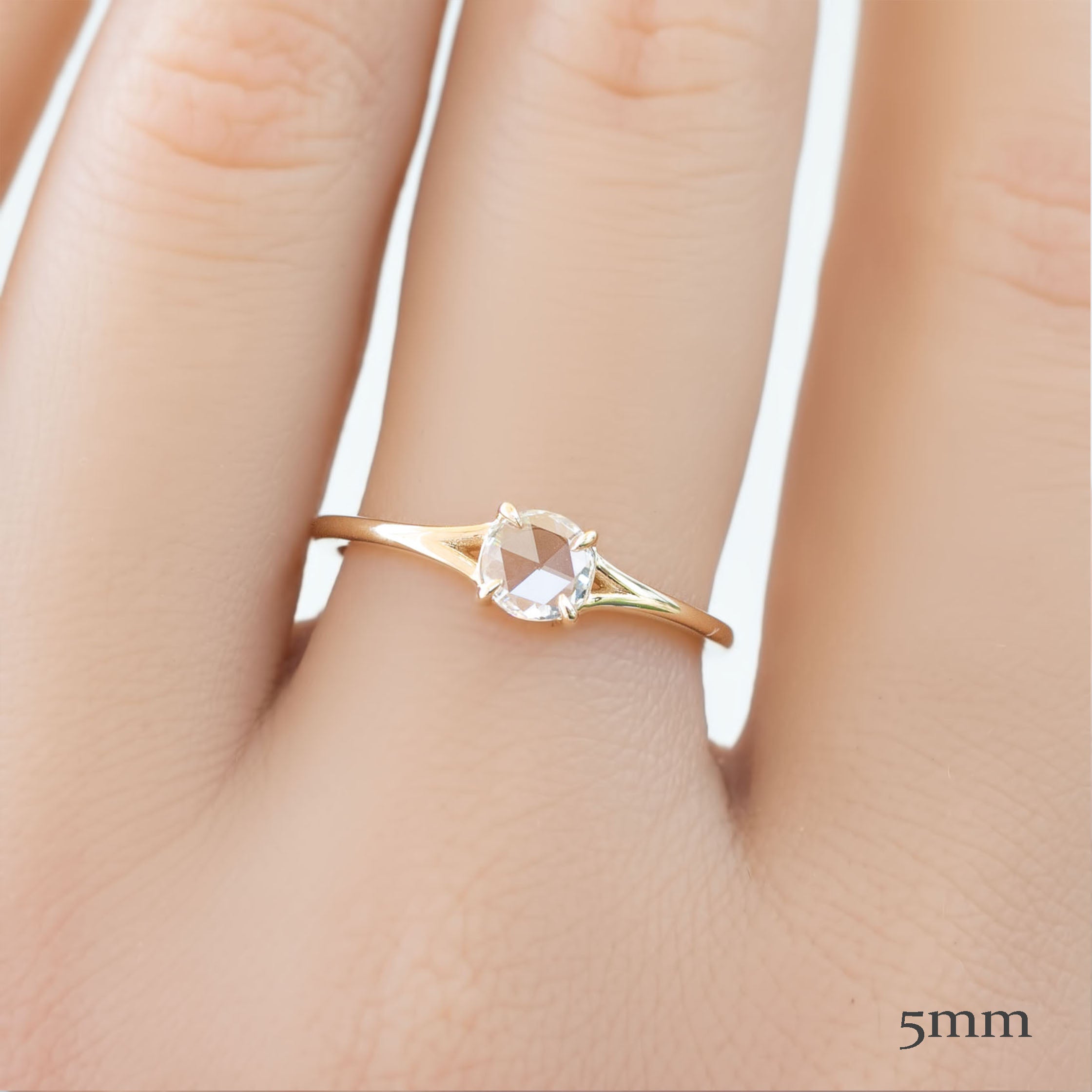 Kylie Ring, 0.30ct Round Rose Cut Diamond