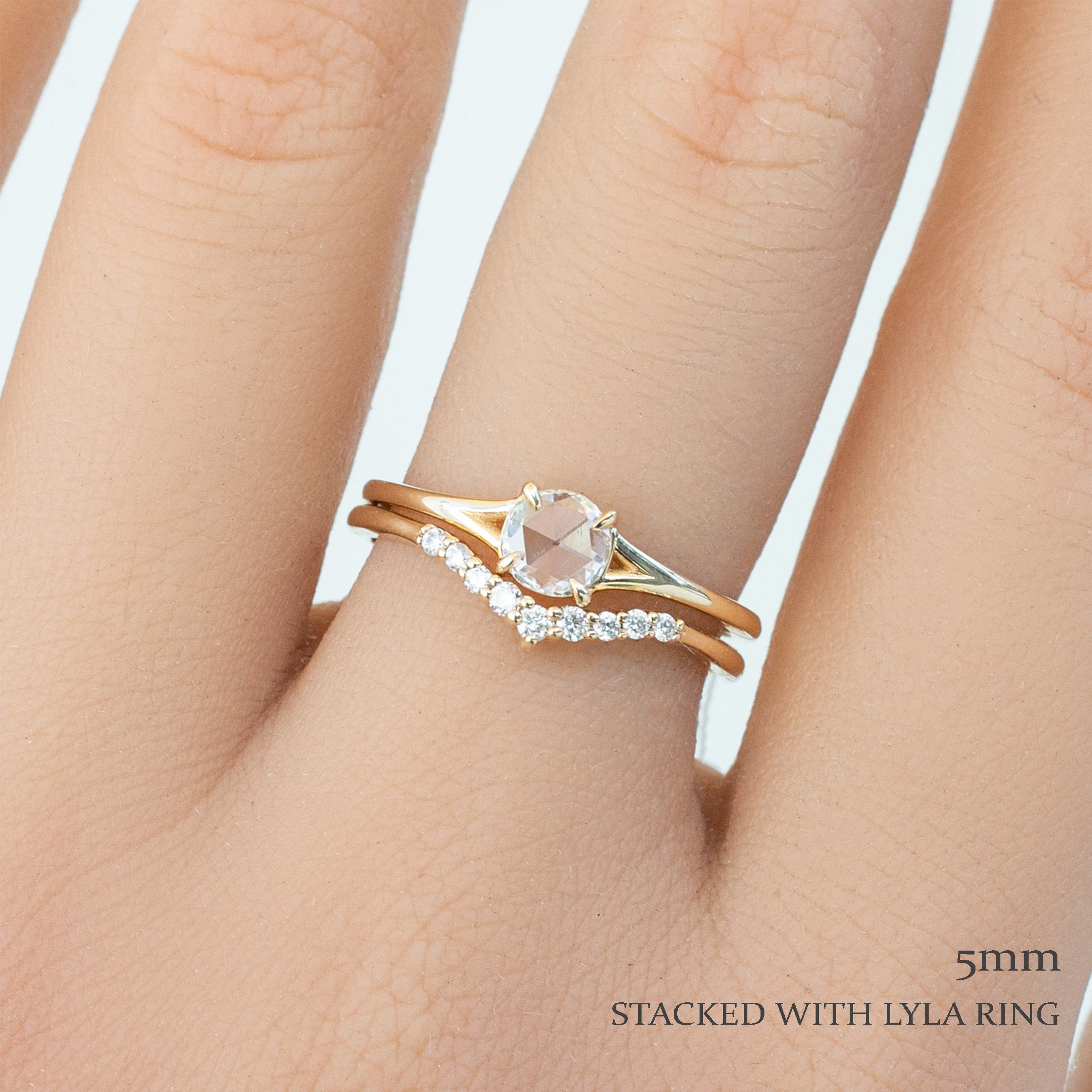 Kylie Round Rose Cut Diamond Ring