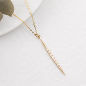 Crescent Diamond Pave Necklace
