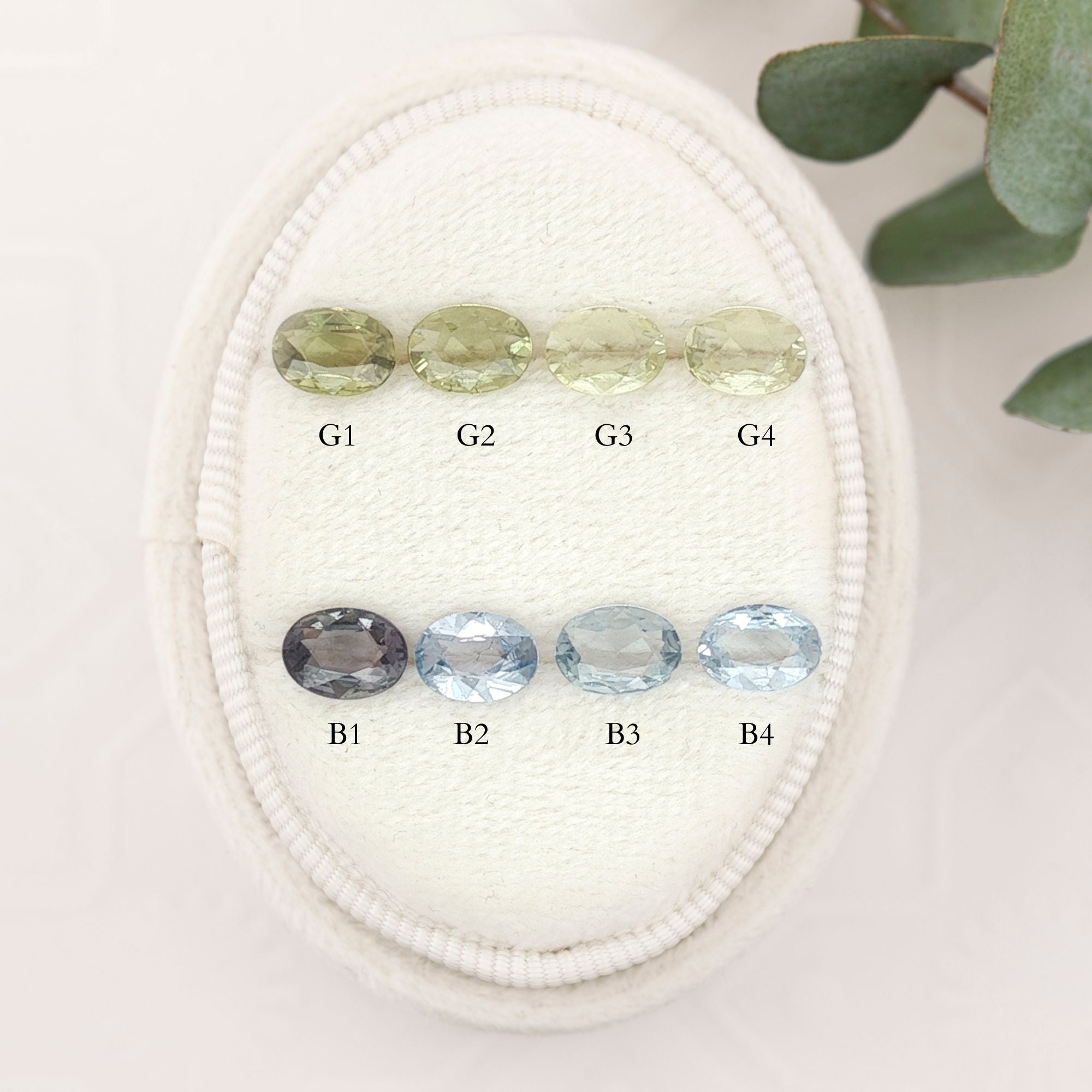 Eight Oval approx. 0.60ct Madagascar Sapphire in blue and green shades