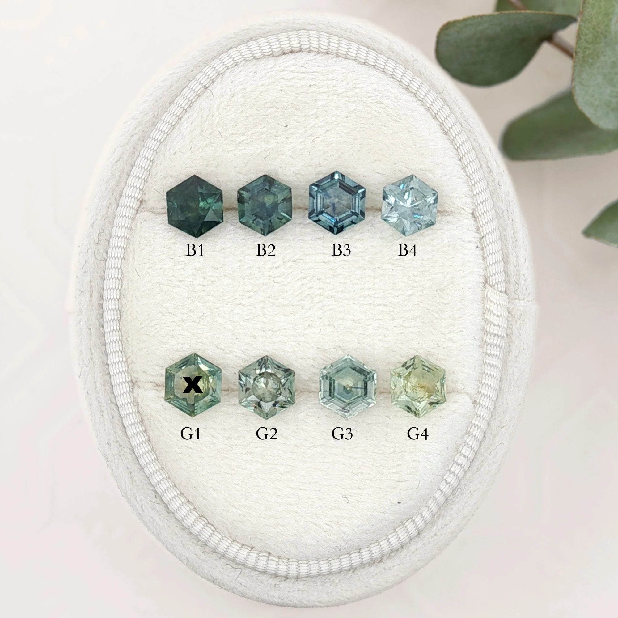 Patia Necklace, Hexagon Montana Sapphire of your choice (Charm Option)