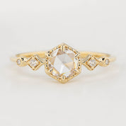 Stella Hexagon Round Rose Cut Diamond Ring