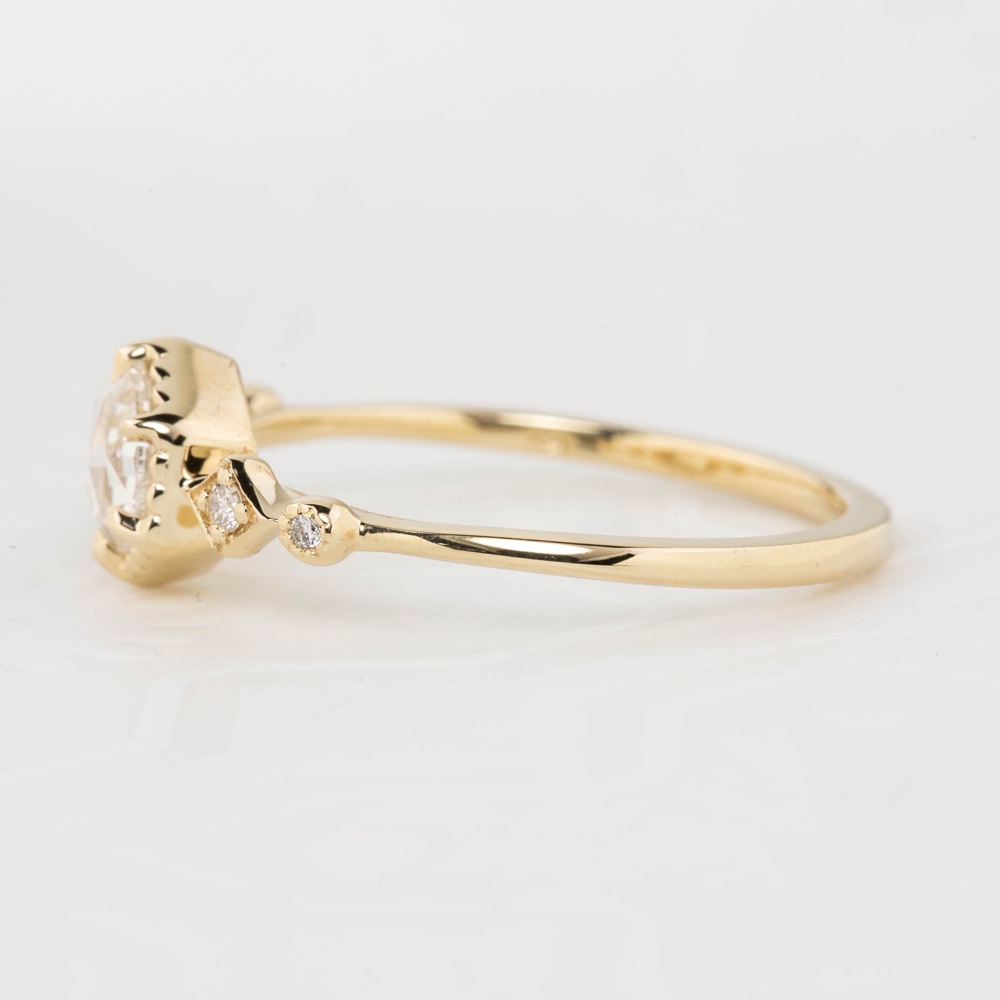 Stella Hexagon Round Rose Cut Diamond Ring