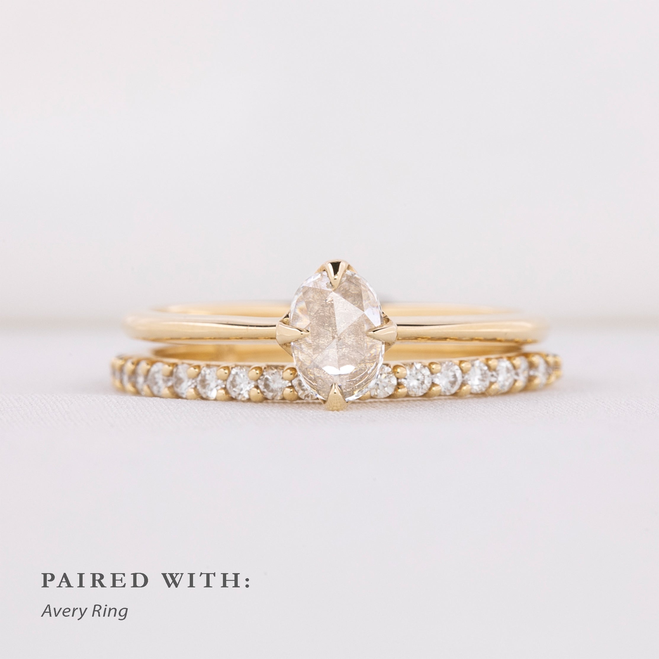 Alice Ring, 0.30ct Oval Rose Cut Diamond
