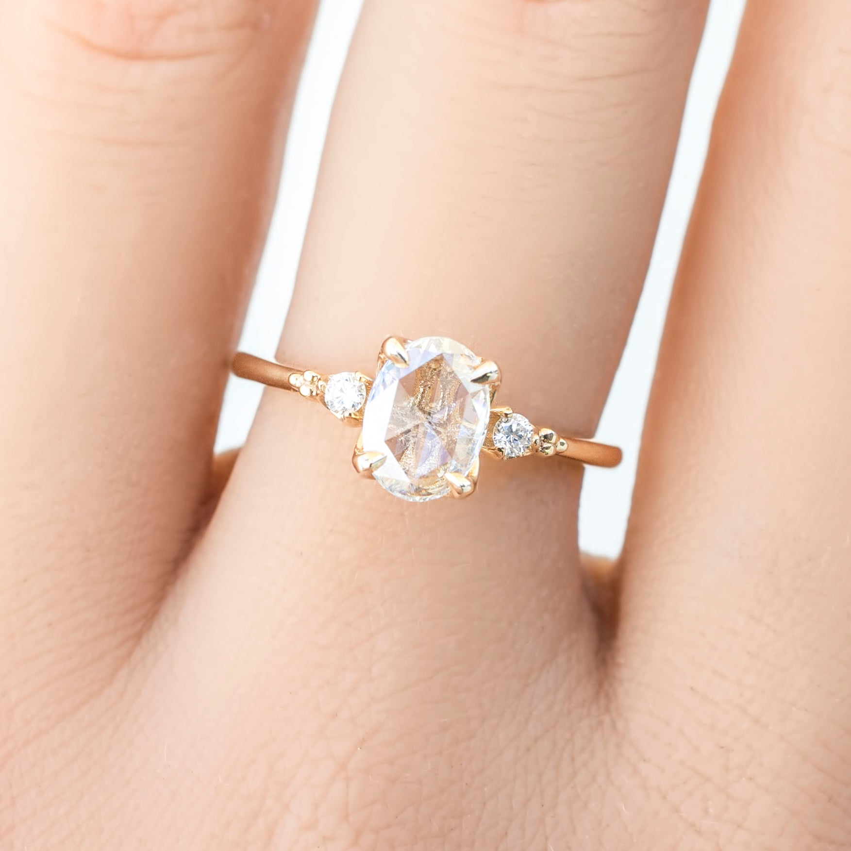 Estel Ring, 0.60ct Oval Rose Cut Diamond