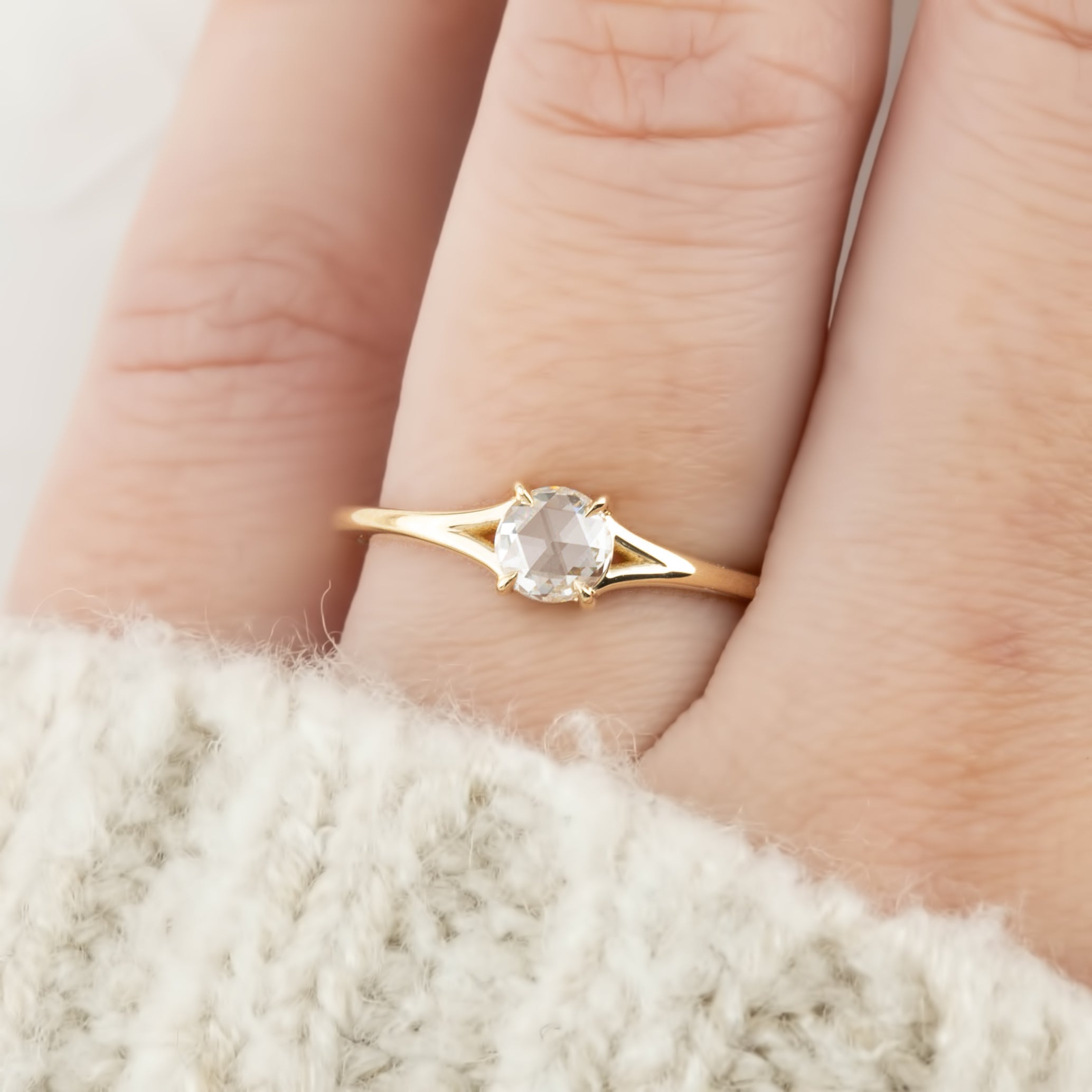 Kylie Ring, 0.30ct Round Rose Cut Diamond