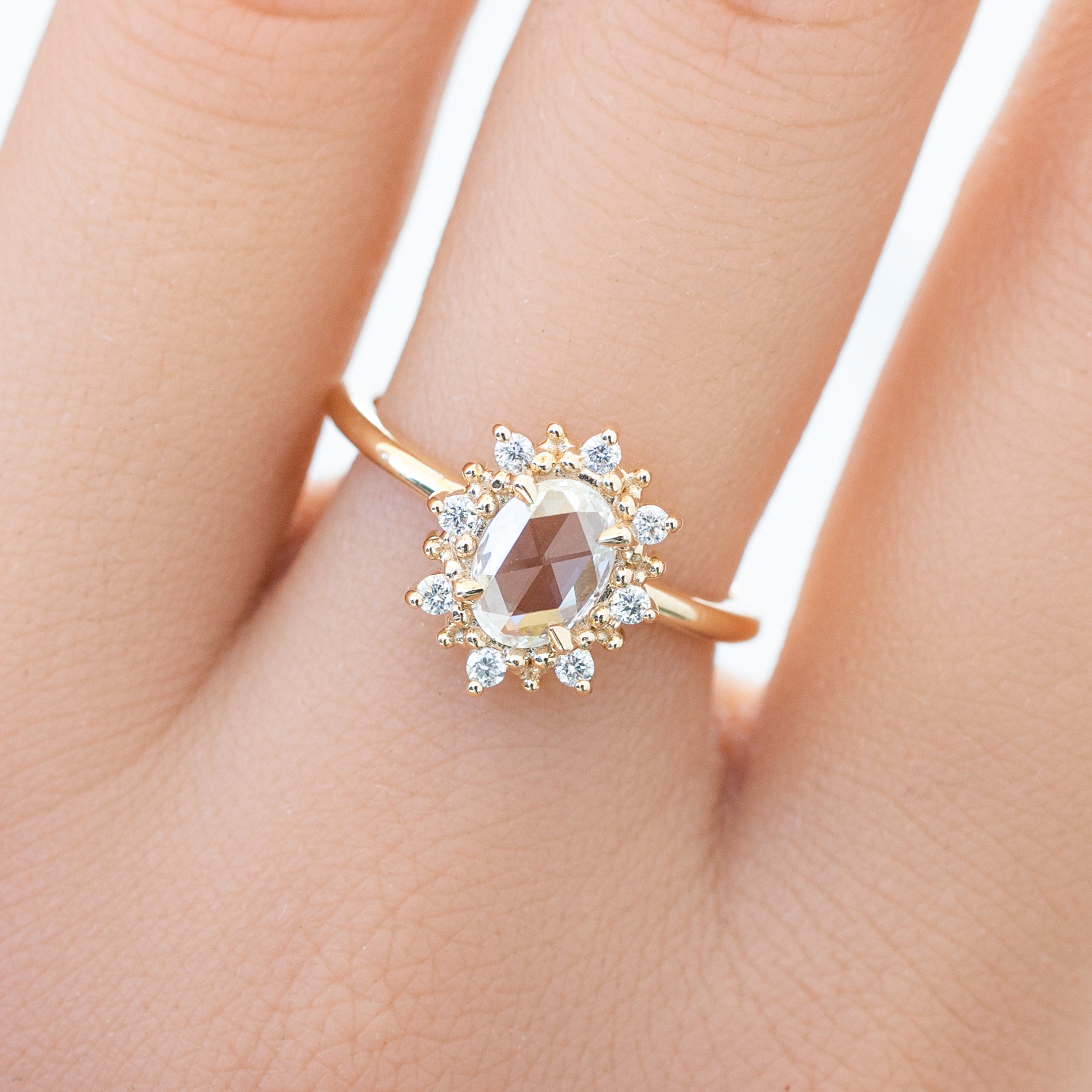 Victoria Ring, 0.50ct Oval Rose Cut Diamond