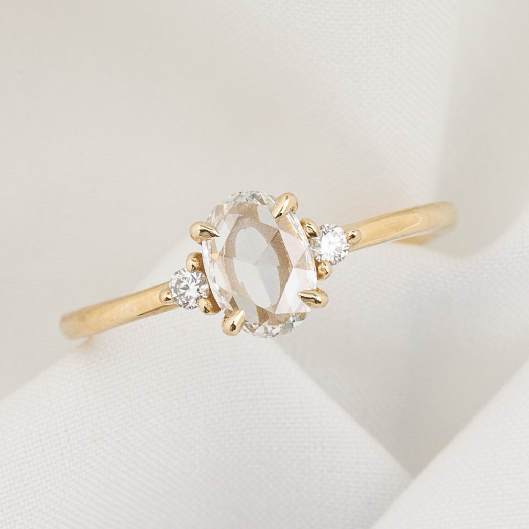 Emilie Ring 0.50ct Oval Rose Cut Diamond