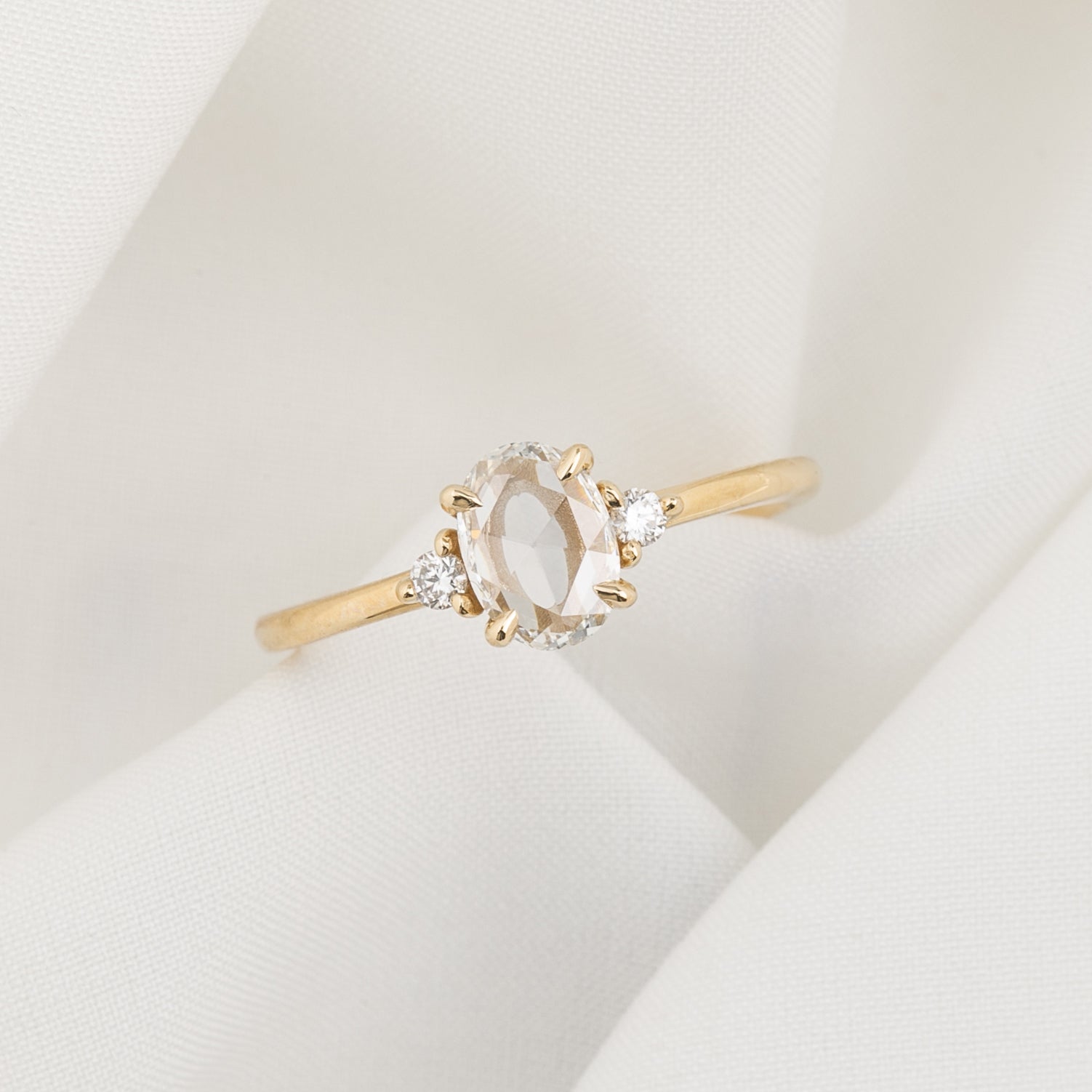 Emilie Ring 0.50ct Oval Rose Cut Diamond