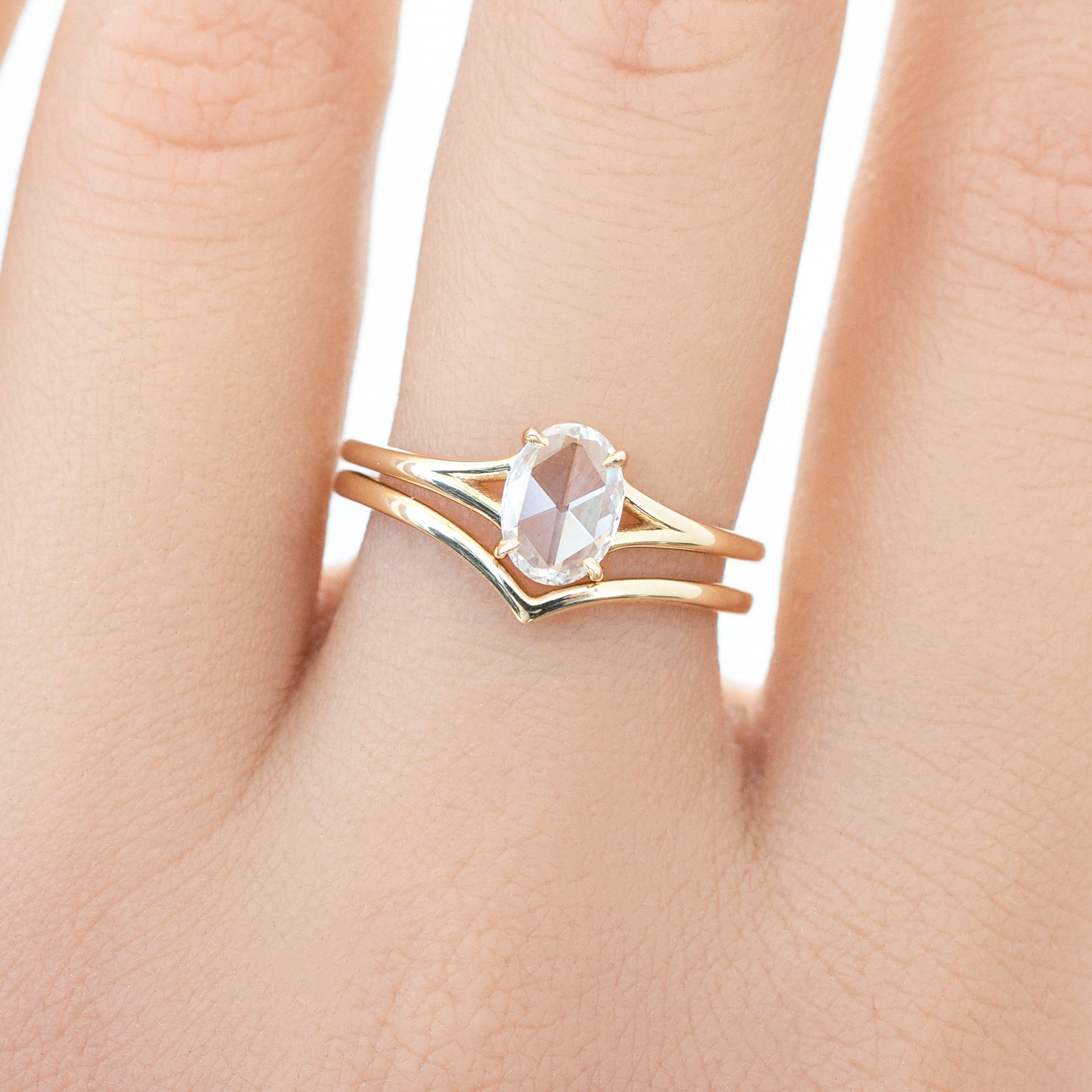 Kylie Ring, 0.50ct Oval Rose Cut Diamond