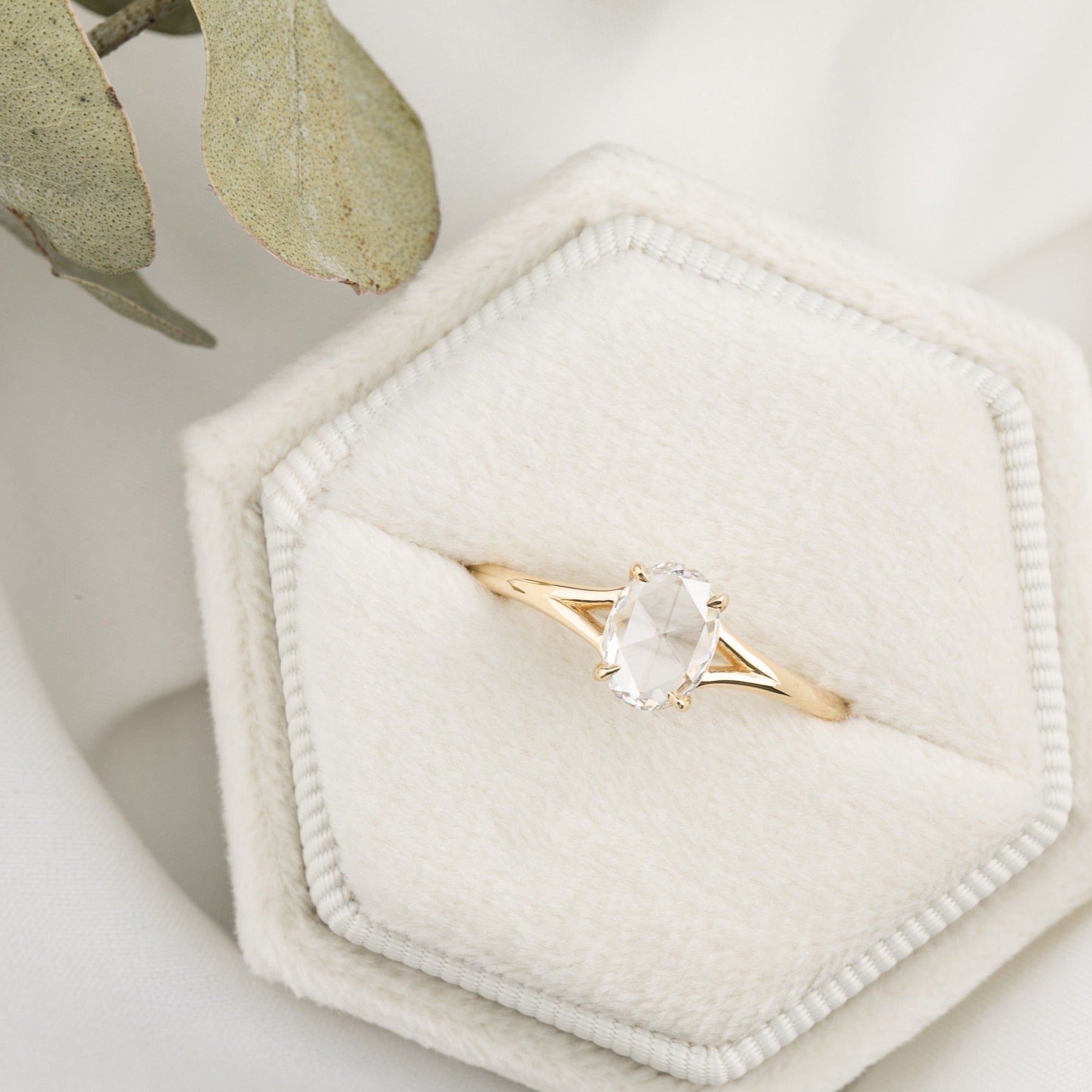 Kylie Ring, 0.50ct Oval Rose Cut Diamond
