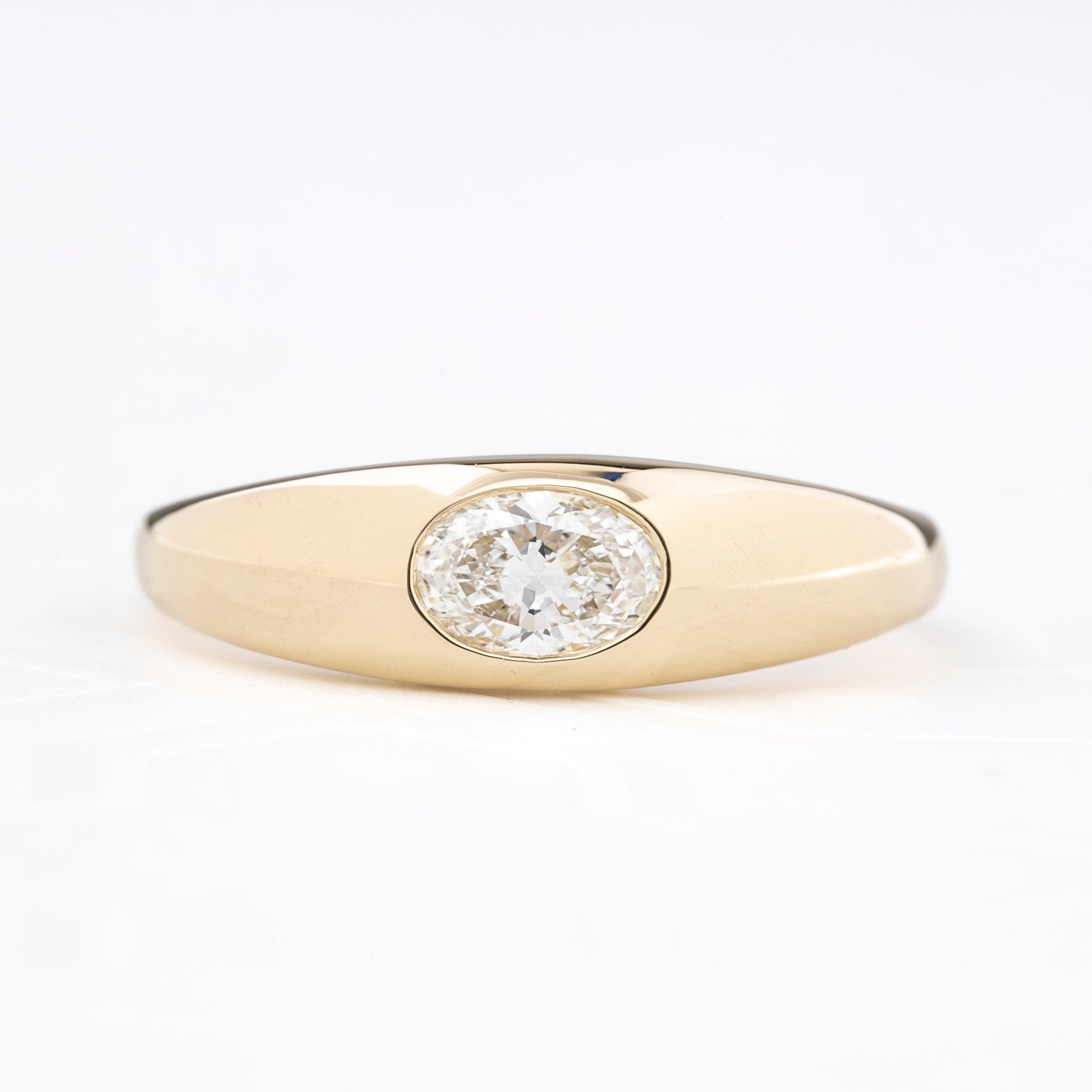 Dome Ring, 0.40ct Oval Brilliant Cut Diamond