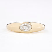 Dome Ring, 0.40ct Oval Brilliant Cut Diamond