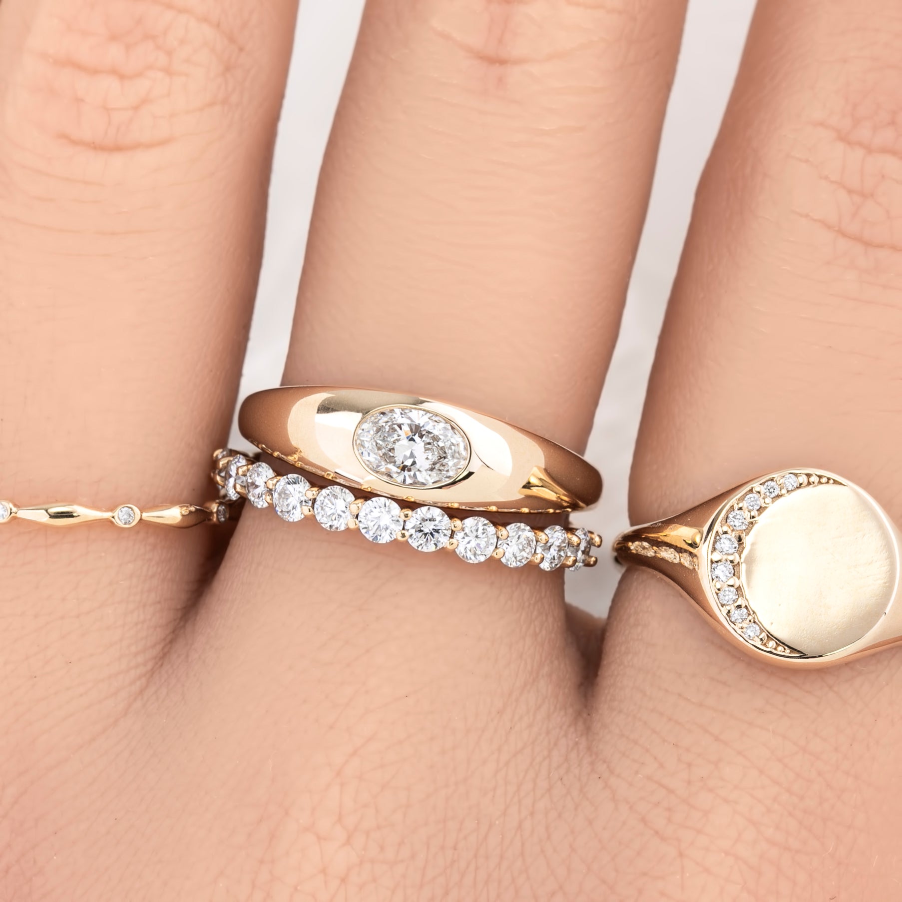 Dome Ring, 0.40ct Oval Brilliant Cut Diamond