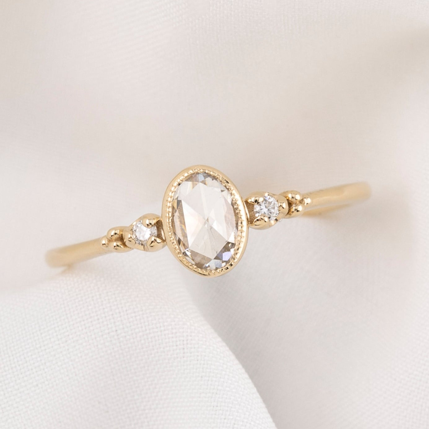 Estel Ring, 0.30ct Oval Rose Cut Diamond